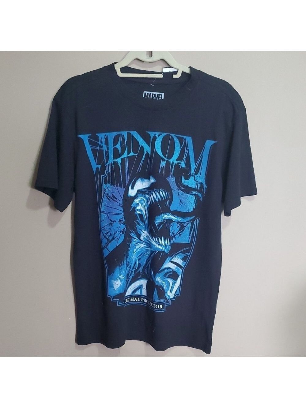 Marvel Venom Short Sleeve Tee Black and Blue Size Medium